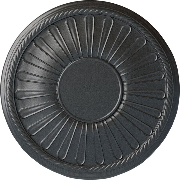 Ekena Millwork Leandros Ceiling Medallion (Fits Canopies up to 6 3/8"), Hand-Painted Pewter, 19 7/8"OD x 1 1/4"P CM22LNPES - main